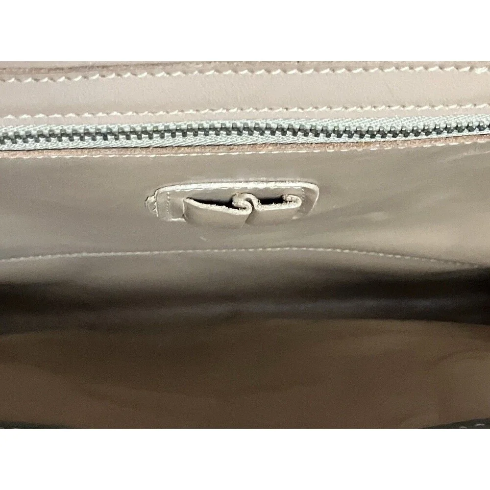 Vintage BRAHMIN Western Saddle Tan Beige Clutch Metal Coin Accents